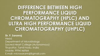 Difference Between High Performance Liquid Chromatography HPLC and Ultra HPLC [upl. by Margo]