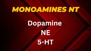 Monoamines neurotransmitters DopamineNorepinephrineSerotonin [upl. by Wehrle737]