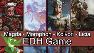 I nearly passed out from this Magda vs Morophon vs Kolvory vs Licia EDH  CMDR game play [upl. by Atsyrhc391]