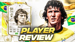 91 BASE ICON ZICO SBC PLAYER REVIEW  FC 24 Ultimate Team [upl. by Aihsel]