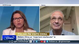 Italy PM Meloni relaunches ties with China quotIts a strategic bridgequot [upl. by Ecinnahs]