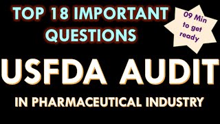 USFDA Audit in Pharmaceutical industry l Interview Question and answers l USFDA inspection Form 483 [upl. by Kerrie]