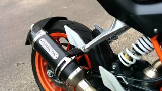 KTM 390 Duke Arrow Exhaust With db Killer [upl. by Haelahk625]