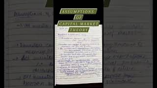 Assumptions of Capital Market Theory  Finance for Beginners  Learning  Commerce CA CS Notes Study [upl. by Azriel470]