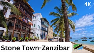 Zanzibar Stone Town a Walking tour in Immersive 4K ASMR [upl. by Sugden]