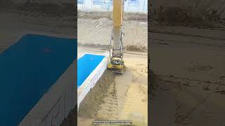 Sand soil compaction with an excavator with a vibro plate [upl. by Fitzgerald699]