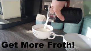 How to Get More Froth from Your Nespresso Coffee Aeroccino  Nespresso tips and help [upl. by Aihppa124]