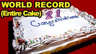 Birthday Cake Eating World Record Entire Cake [upl. by Imerej]