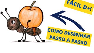 COMO DESENHAR FORMIGA FÁCIL  PASSO A PASSO HOW TO DRAW AN ANT STEP BY STEP VERY EASY [upl. by Eldrid]