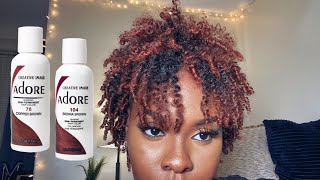 Adore Semi Permanent Hair Color  How To Dye Natural Hair 2020  Copper Brown  FALL HAIR COLOR [upl. by Crispas]