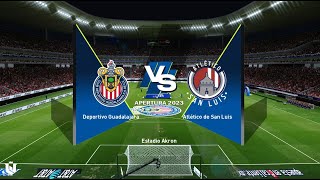 Guadalajara vs San Luis ● Liga Mx 2024 ● Gameplay Pes 2021 [upl. by Nagle]