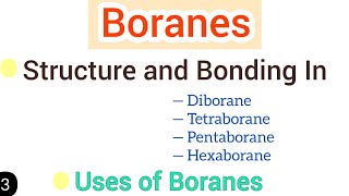 Boranes structure and bonding in B2H6 B4H10 B5H9 and B6H10  Uses of boranes  simplified [upl. by Cary]