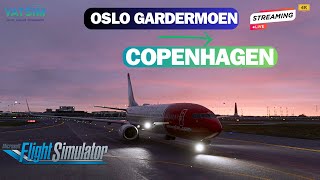 MSFS2020 PMDG 737800  ULTRA Settings OSLO GARDERMOEN ➡️ COPENHAGEN  VATSIM [upl. by Greenberg]