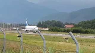 Tivat airportBelavia Boeing 737300 takeoff [upl. by Kati]