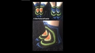 How to Crochet Slipper Boots Pattern 539│by ThePatternFamily [upl. by Akcimahs]