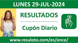 Resultado del sorteo Cupon Diario del lunes 29 de julio de 2024 [upl. by Asin]