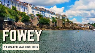 FOWEY Cornwall  4K Narrated Walking Tour  Lets Walk 2023 [upl. by Oisacin]