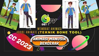 membuat animasi orang berjalan dan bergerak bone toolrigging [upl. by Hanny]