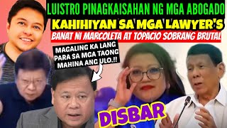 LUISTRO SINUKA ng mga LAWYERANG LUPET NG BANAT ni TOPACIO FRRD PANALO sa SAGUTAN NILA ni LUISTRO [upl. by Ahsemrak]