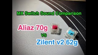 Aliaz 70g vs Zilent v2 62g keyboard switch sound test on KBD67 [upl. by Zeeba]