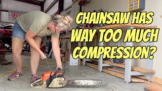 Chainsaw Extremely HARD To Pull Check This Simple Fix Stihl MS280 [upl. by Ritchie]