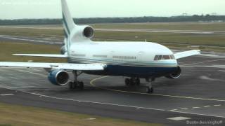 Las Vegas Sands Corp  L1011 Tristar N388LS  takeoff at Dusseldorf 23L  AWESOME SOUND [upl. by Colp]