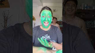 Cream ka Sath Colour 😱🤯🤣 Husband Wife Comedy Video comedy comedyfilms funny love shorts couple [upl. by Helbona]