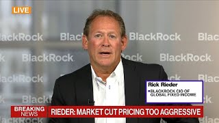 Market Rate Cut Pricing Is ‘Aggressive’ Says BlackRock’s Rieder [upl. by Aicelf464]