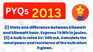 i State one difference between kilowatt and kilowatt hour Express 1 kWh in joulesclass10 [upl. by Anilehs]