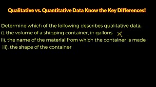 Qualitative vs Quantitative Data Identifying the Differences [upl. by Haissi]