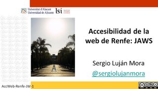 Accesibilidad de la web de Renfe JAWS [upl. by Ecinue]