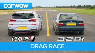 Hyundai i30N vs E36 BMW 328i  DRAG amp ROLLING RACE amp BRAKE TEST  can £28k beat £28k [upl. by Kawasaki]