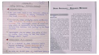 NCERT Notes for Class 11 Sociology Chapter 5 Doing Sociology Research Methods [upl. by Tonya]