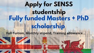 SENSS ESRC fully funded Scholarship for Masters  PhD in the UK [upl. by Nawaj]