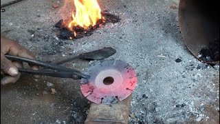 how to make silver handle knife from a blade cutter blacksmith [upl. by Jarin]