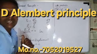 What is Dalembert principle Classical machenics bsc msc [upl. by Yesnel225]