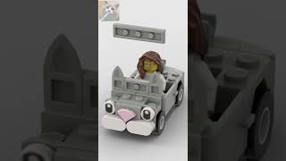 LEGO® Brick cat car custom speedbuild animation short new [upl. by Lewanna]