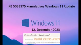 KB 5032288 kumulatives Windows 11 Update vom 12122023 [upl. by Armond]