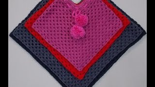 Large  X Large Crochet Poncho Tutorial [upl. by Apgar853]