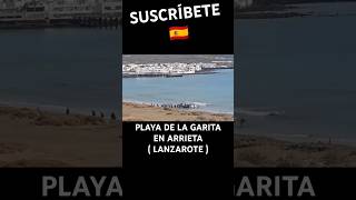 🇪🇸 LLEGADA DE UNA PATERA A LA PLAYA DE LA GARITA EN ARRIETA  LANZAROTE  🇪🇸 shorts viral españa [upl. by Ynafit852]