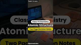 Class 11 chemistry Atomic Structure Two Page Revision Notesviral chemistry shorts [upl. by Atniuq]