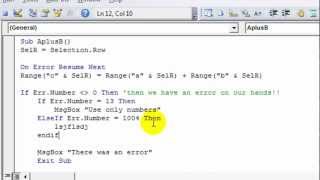 Excel VBA Basics 16C ERRORS  Determine If There Was An Error Which Type and Define What To Do [upl. by Xeno469]