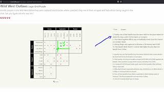 Brainzilla Logic Grid Puzzle  Wild West Outlaws Very Hard [upl. by Weinreb]