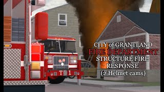 Grantland rowhome fire  Two helmet cams [upl. by Aihsemak]