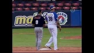 Álex Cabrera impulsa con doble Segunda carrera de Tiburones Juego Extra 20142015 [upl. by Aelyk555]