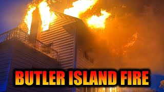 Butler Island Fire destroys historical building near Darien Georgia [upl. by Devehcoy662]