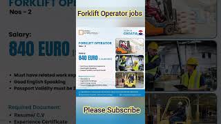 Forklift operator job vacancy  Forklift operator jobs 2024 shorts jobsinurdu [upl. by Manvell]