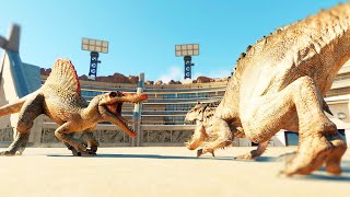 SPINOSAURUS vs INDOMINUS REX  ¿Quién Ganaría  EPIC VERSUS 🦖 [upl. by Ibor72]