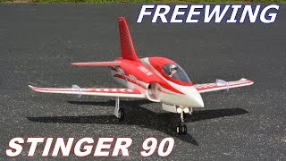 FREEWING  MOTIONRC STINGER 90 UNCUT Flight Demo By RCINFORMER [upl. by Romona]