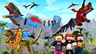 TODOS DINOSSAUROS SOLTOS NO ACAMPAMENTO JURASSIC WORLD 2 NO MINECRAFT O FILME [upl. by Mahon258]